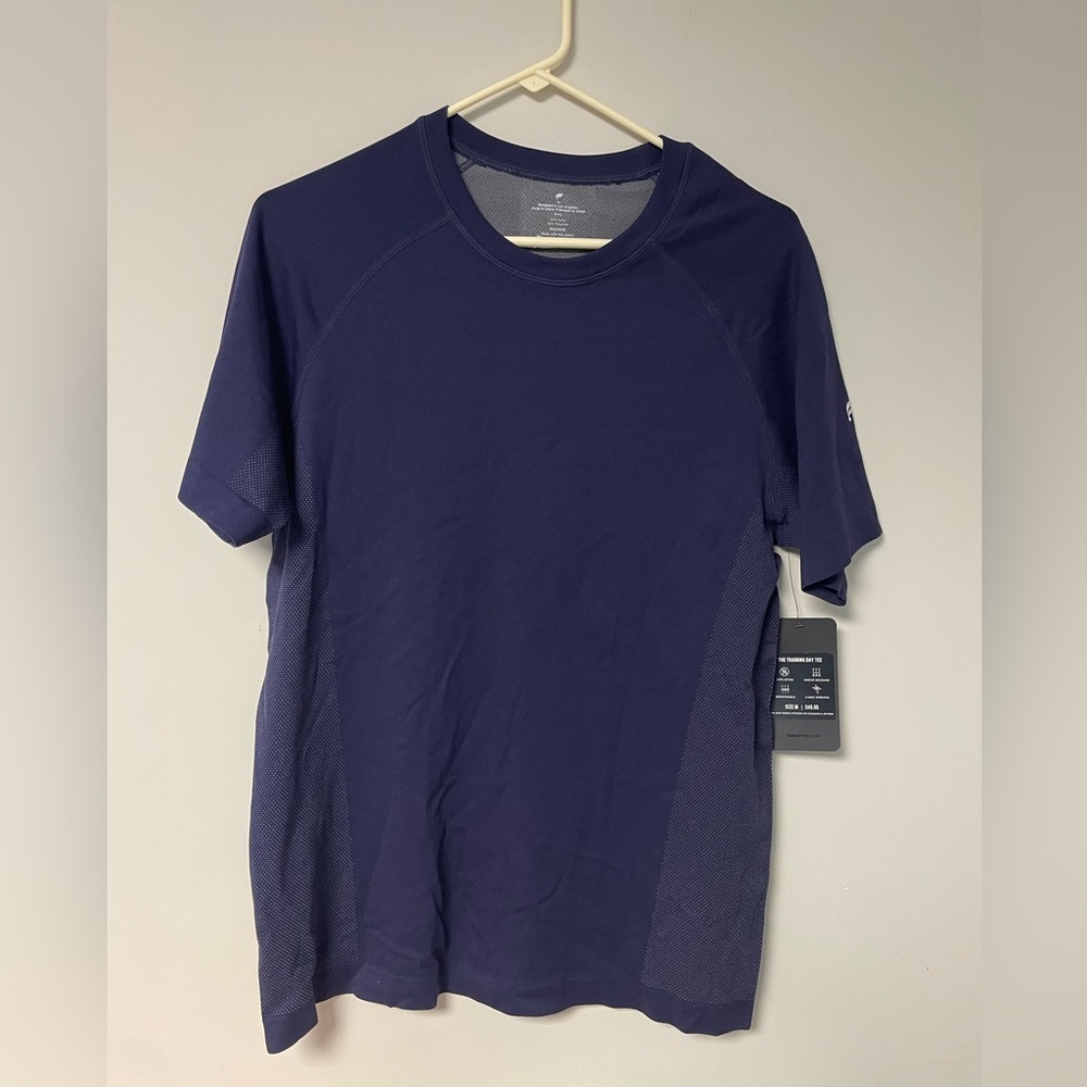 Fabletics Short Sleeve Active Shirt Sz M Navy Blue - NWT